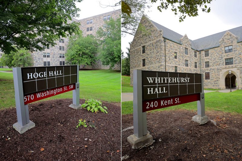 New signs for Hoge Hall and Whitehurst Hall were installed.